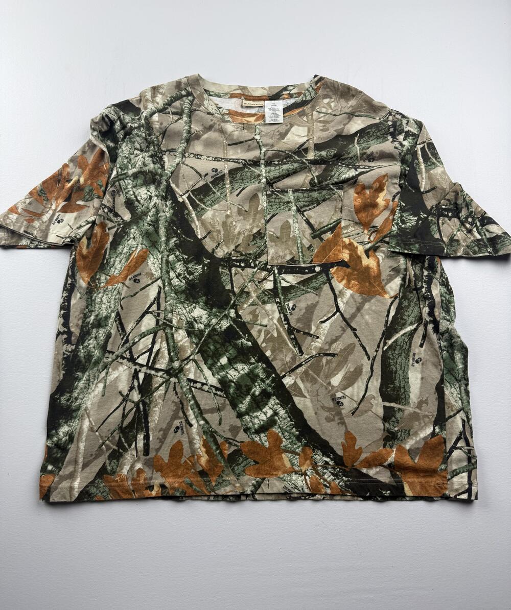 Outfitters Ridge Shirt Mens 3XL Brown Camo Short Sleeve Pocket Tee Hunting